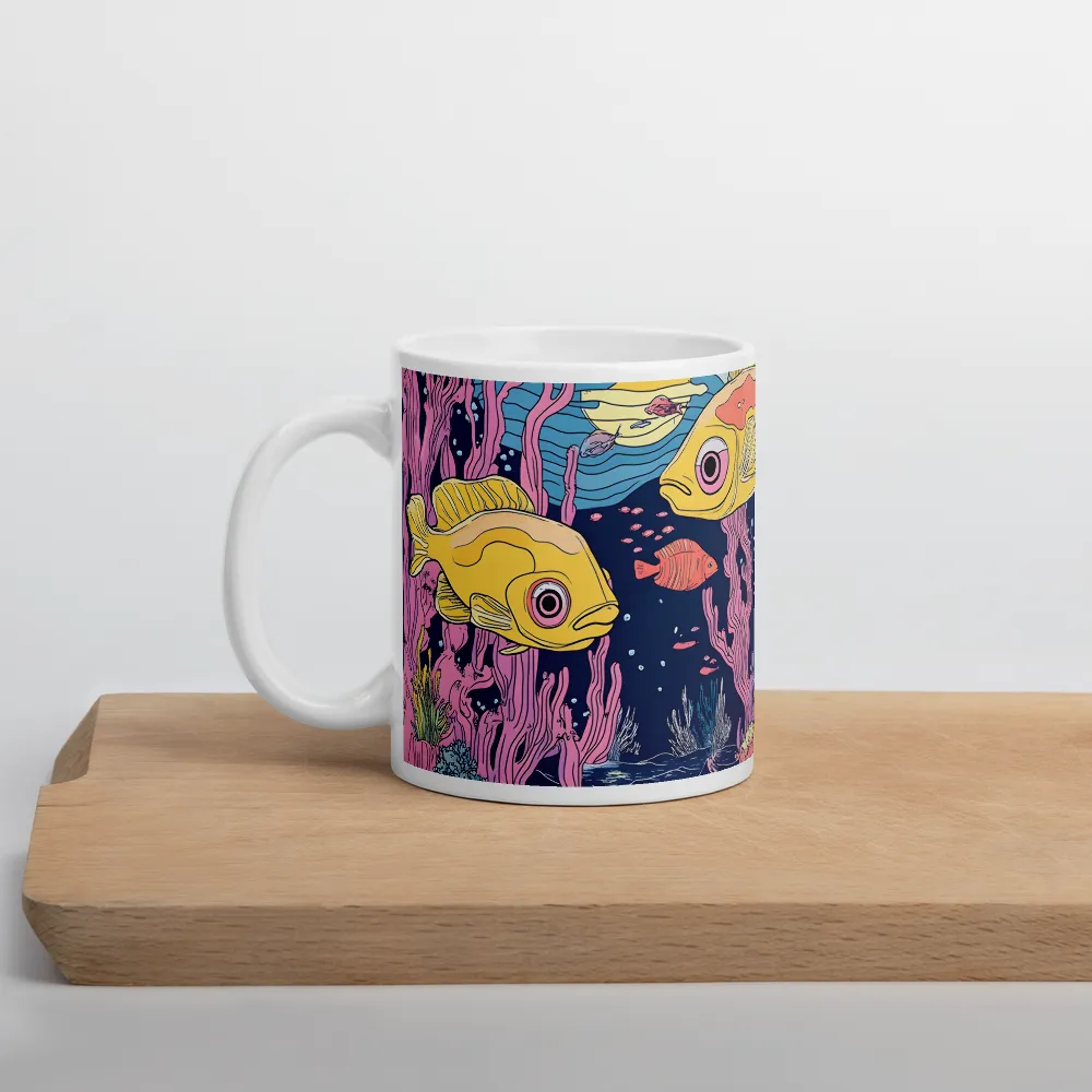 Underwater Dreamscape: A Playful Encounter | Mug with White inside | 11 oz