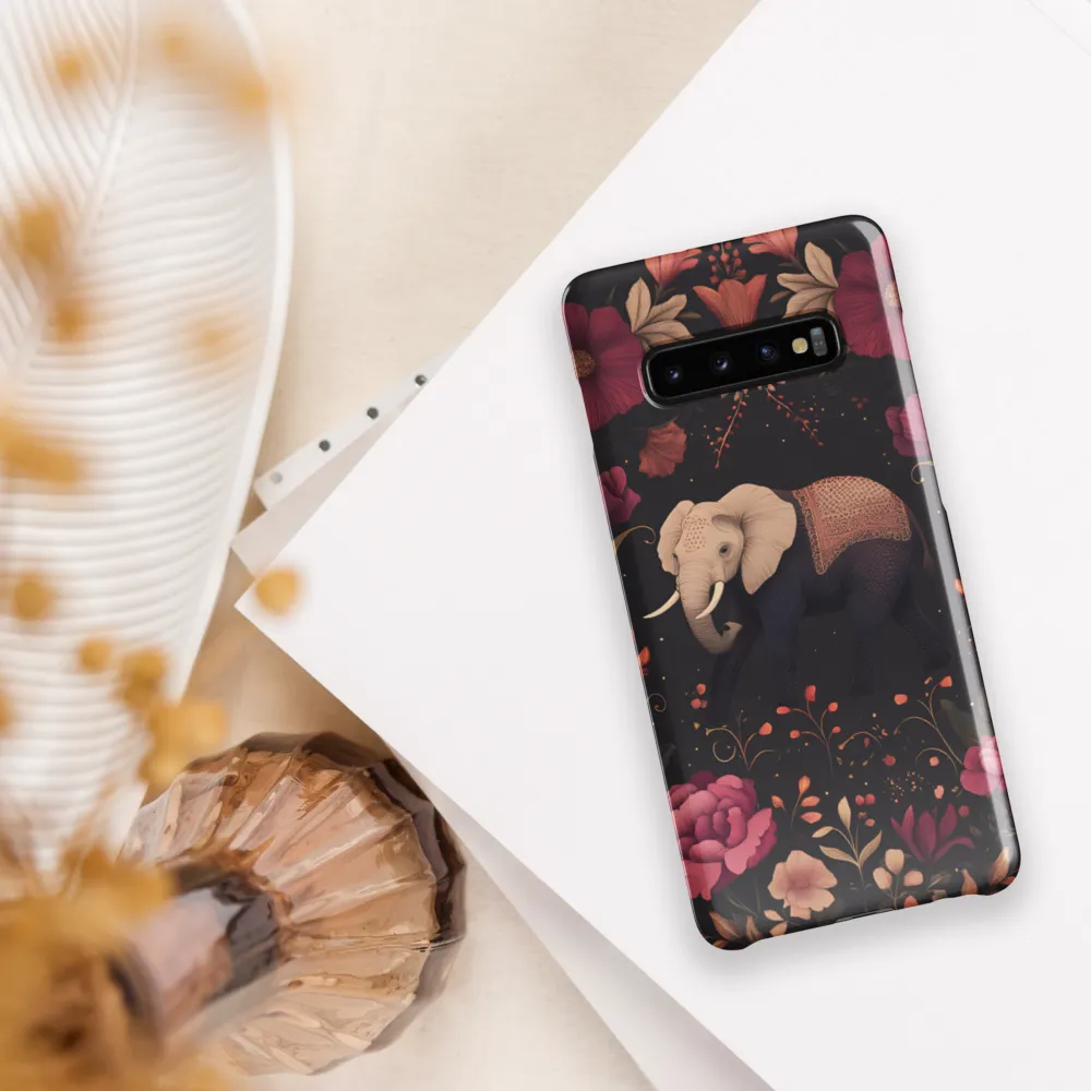 Whispers of the Wild: Elephants and Blooms | Phone Case |  S10 Plus | Snap Case | Glossy