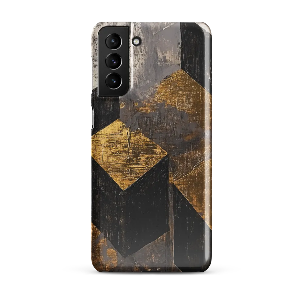 Geometric Harmony in Gold and Black | Phone Case |  S21 Plus | Snap Case | Glossy