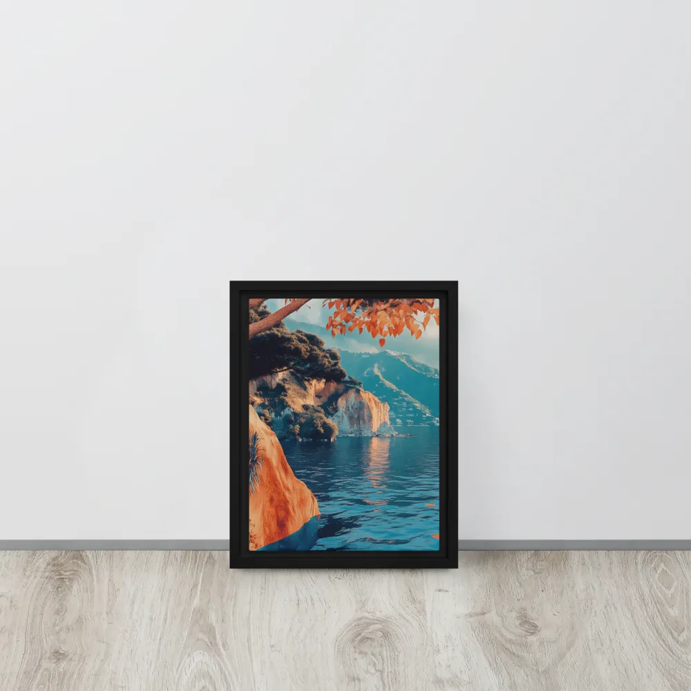 Elysian Waterscape | Canvas with Black Frame | 9″×12″