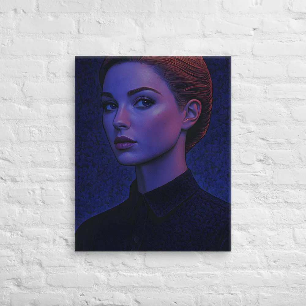 Ethereal Portrait in Blue and Red | Canvas | 24″×30″