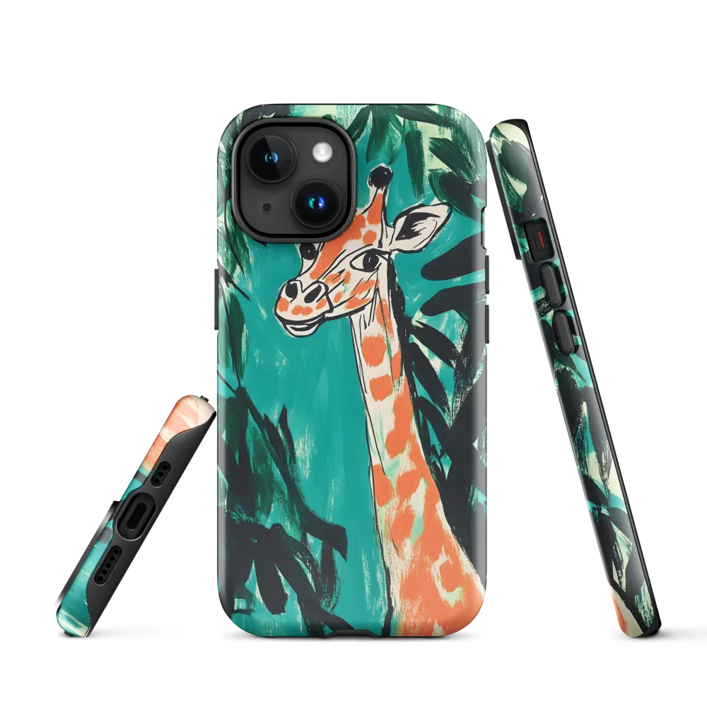 Curious Giraffe in Lush Greenery | Phone Case |  15 | Tough Case | Glossy