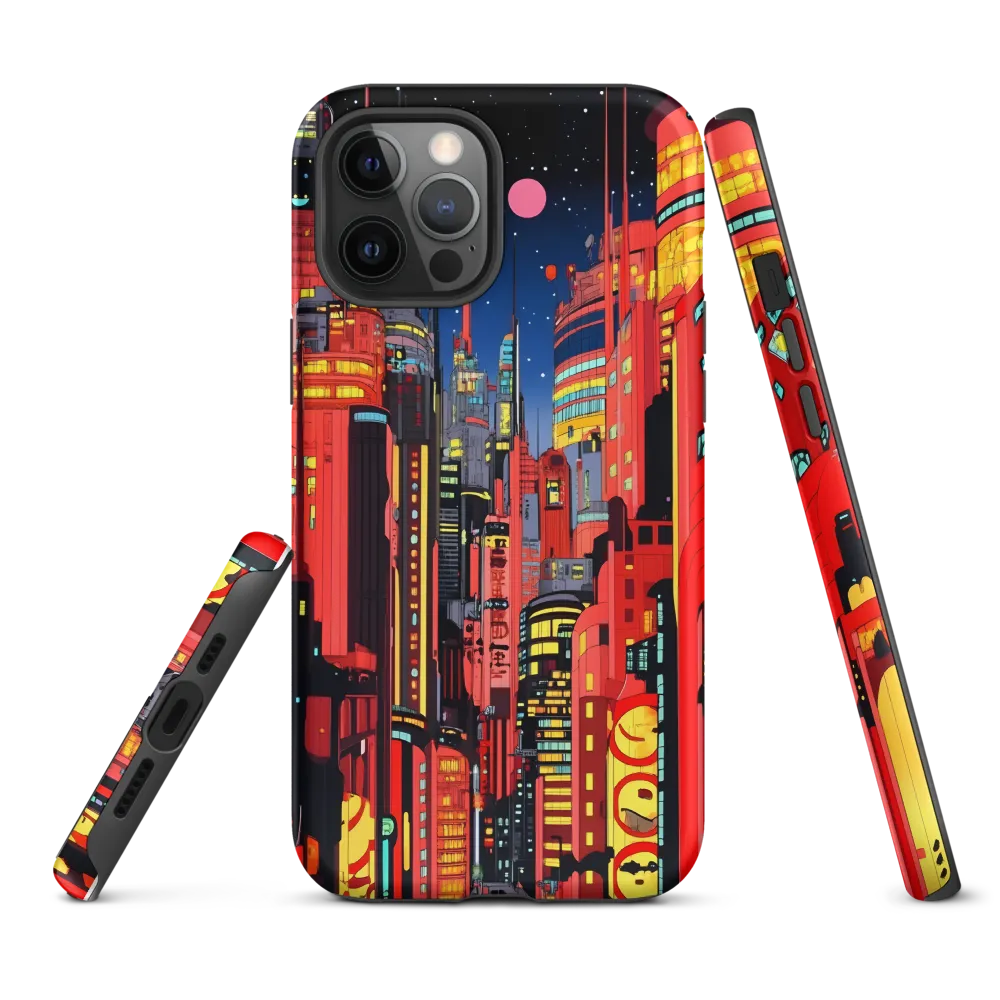 Neon Dreams: A Cyberpunk Cityscape | Phone Case |  12 Pro Max | Tough Case | Matte