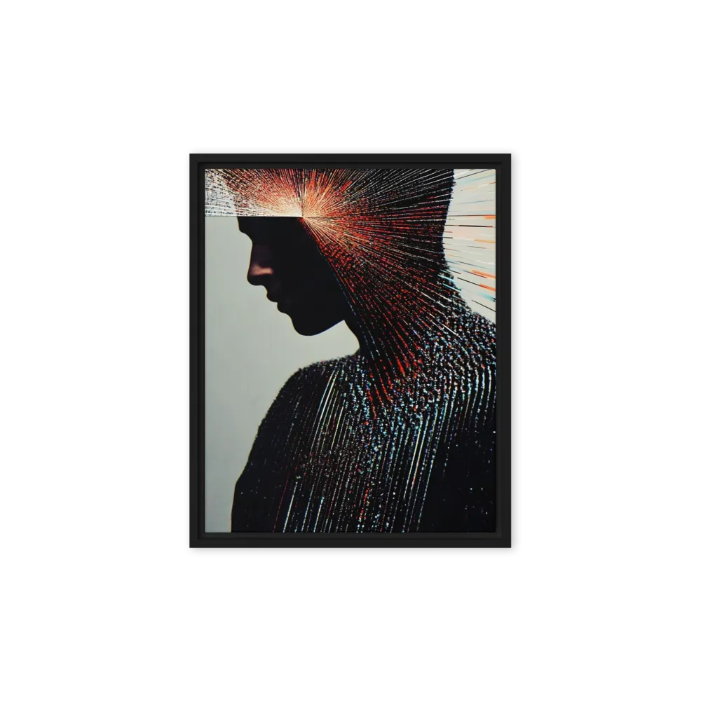 Radiant Reflection: An Abstract Journey of Thought | Canvas with Black Frame | 8″×10″