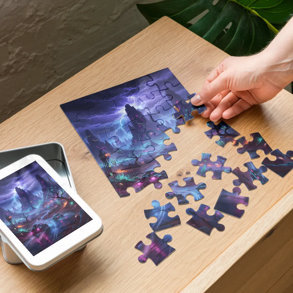 Neon Desert Storm 
 Jigsaw Puzzle in Tin Box