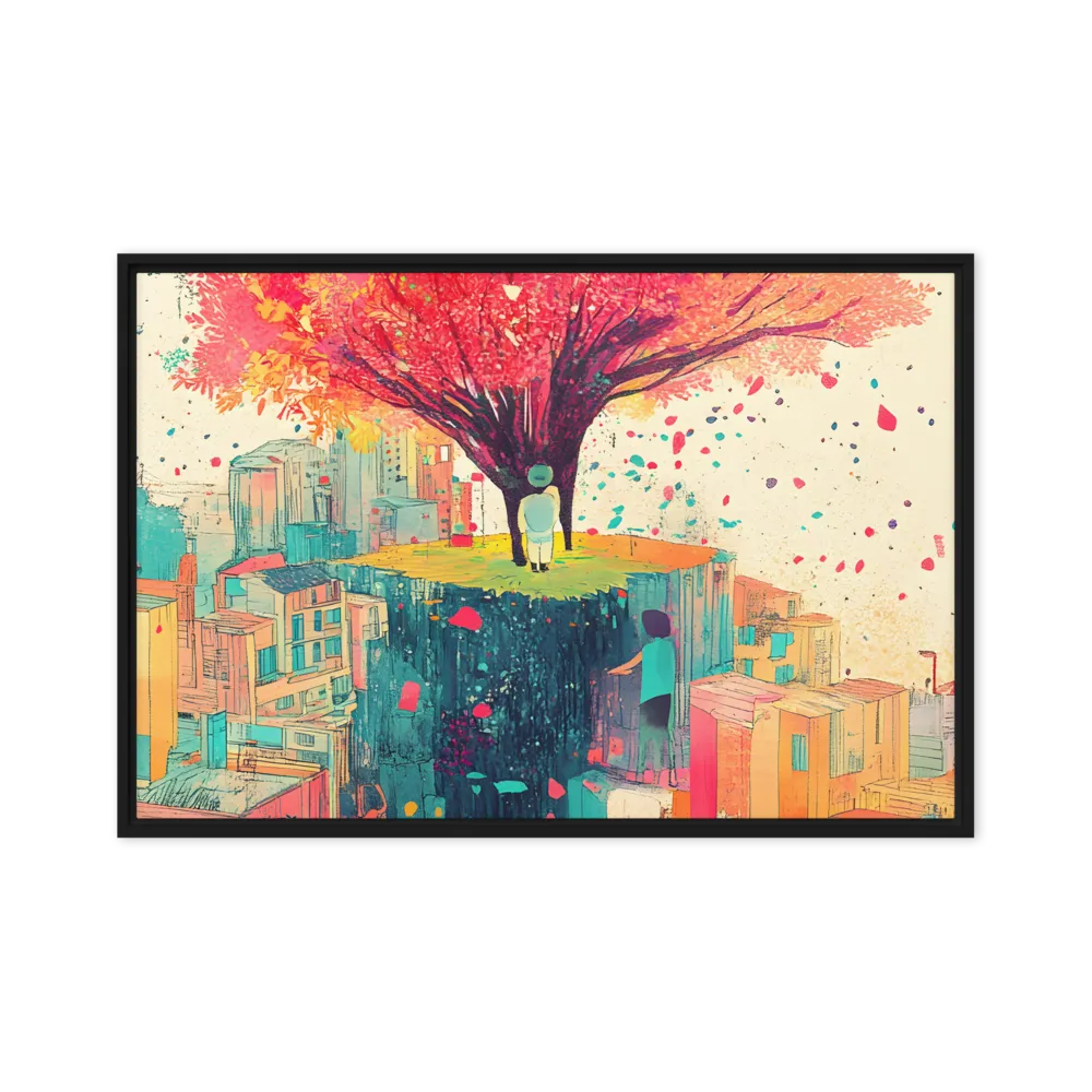 Whispers of Urban Dreams | Canvas with Black Frame | 20″×30″
