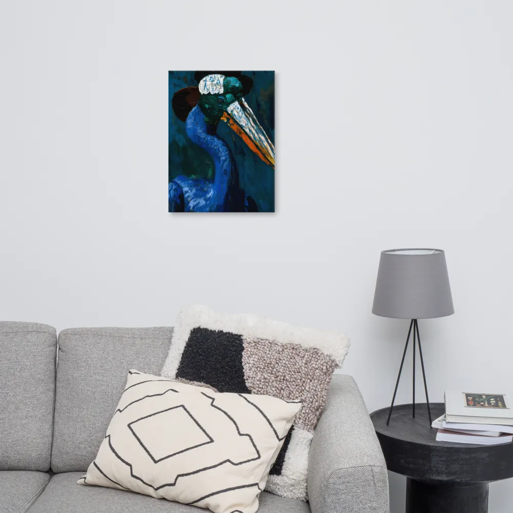 Majestic Absurdity: The Hat-Wearing Bird | Canvas | 18″×24″