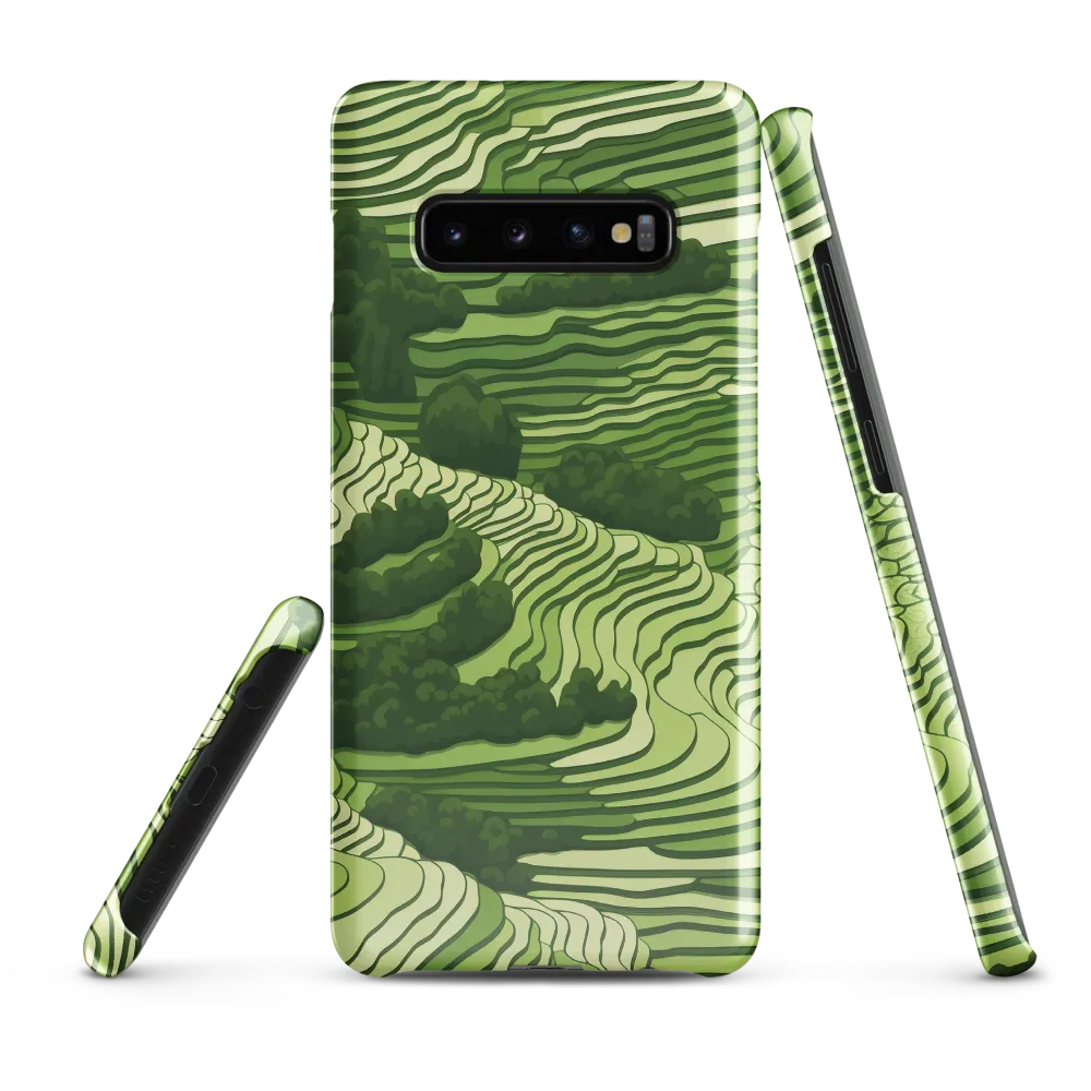 Waves of Green: An Abstract Landscape | Phone Case |  S10 Plus | Snap Case | Glossy