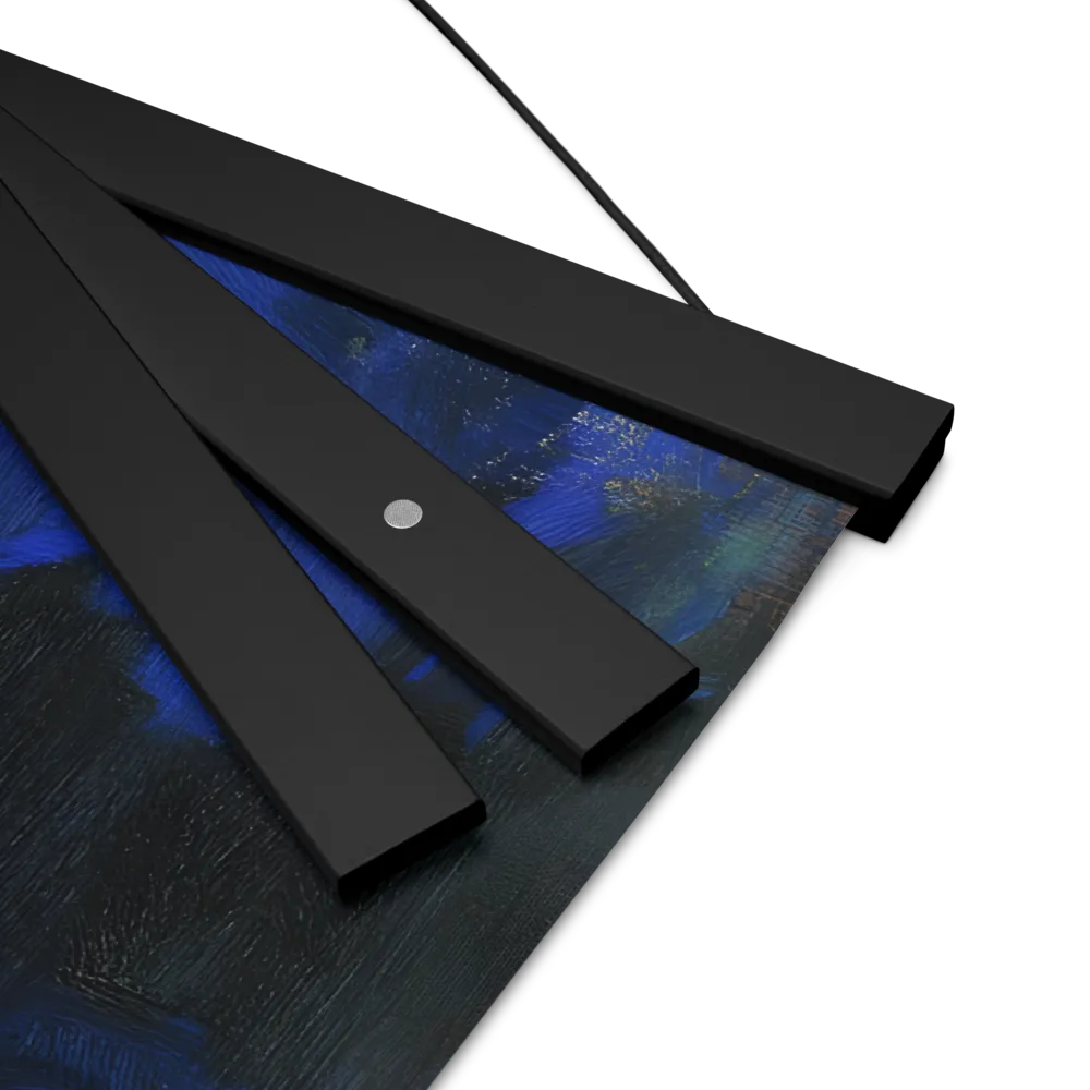 Contemplation Under the Night Sky | Poster With Black Wood Hanger | 16″×16″