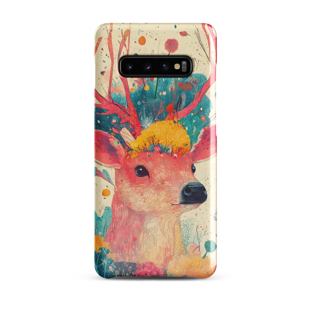 Whimsical Harmony: A Deer in Bloom | Phone Case |  S10 Plus | Snap Case | Glossy