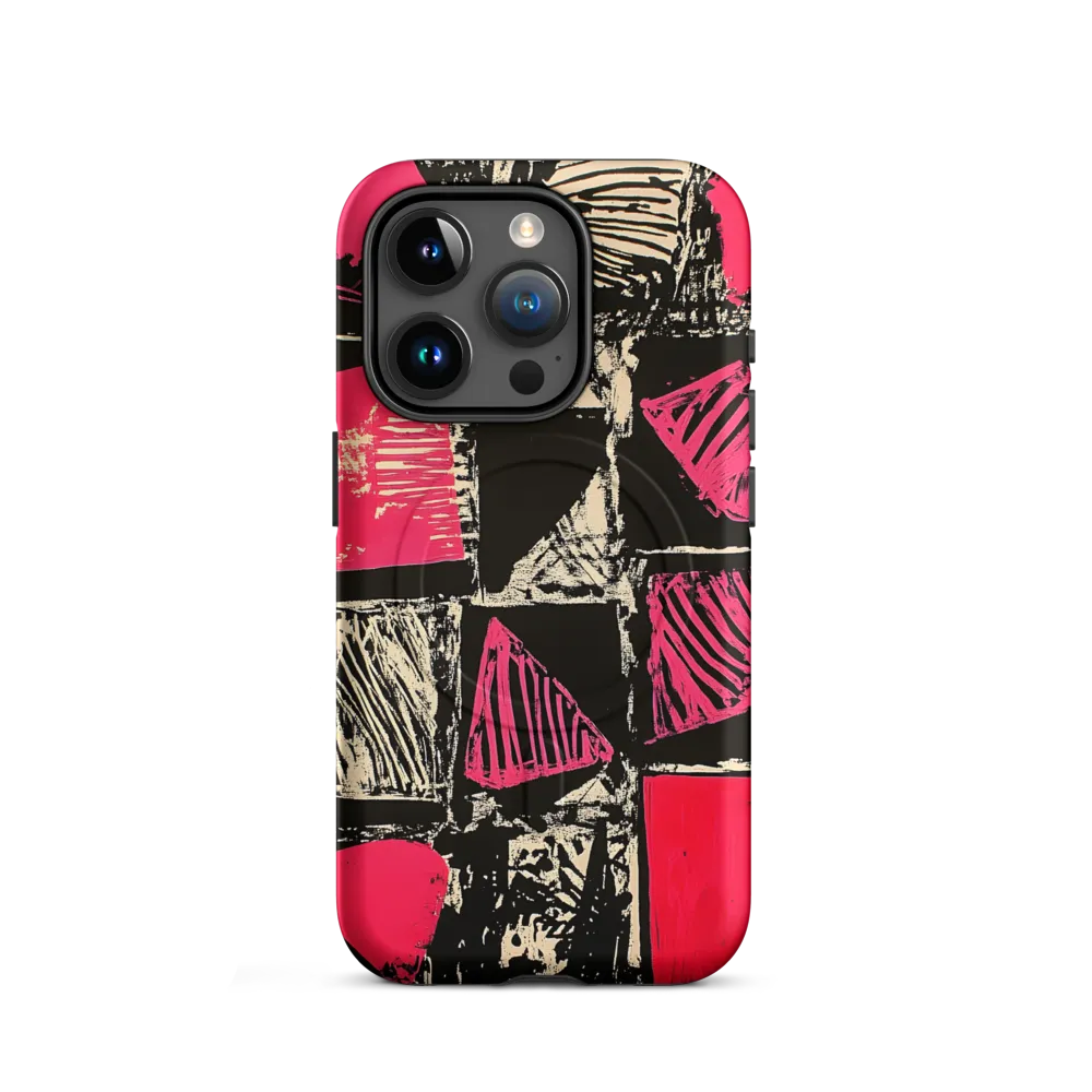Geometric Symphony in Pink and Black