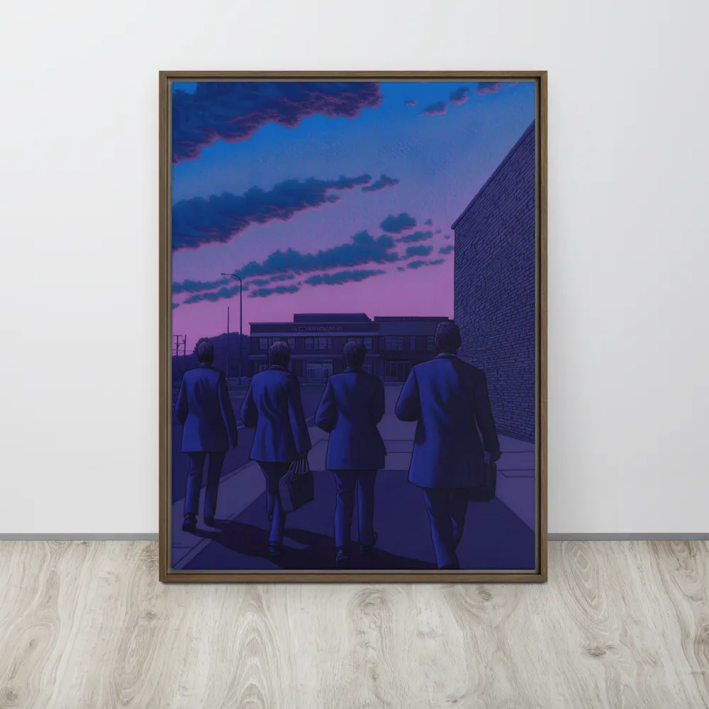 The Twilight Stroll | Canvas with Brown Frame | 24″×32″