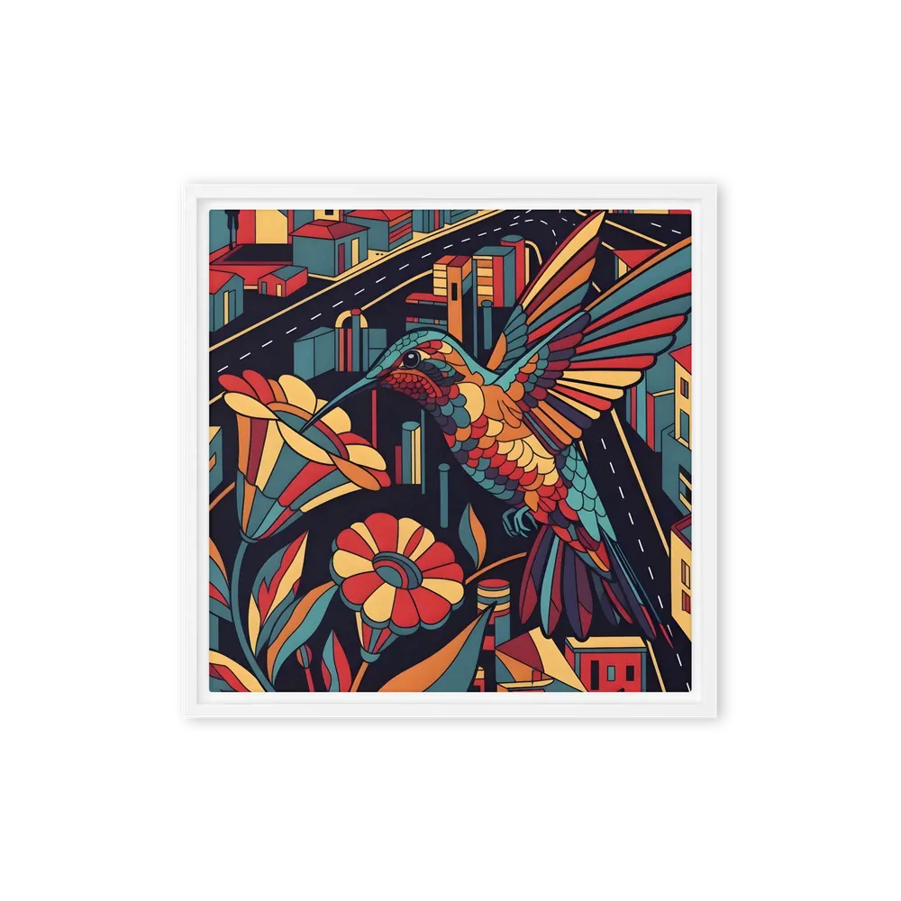 Urban Hummingbird 
 Canvas with White Frame