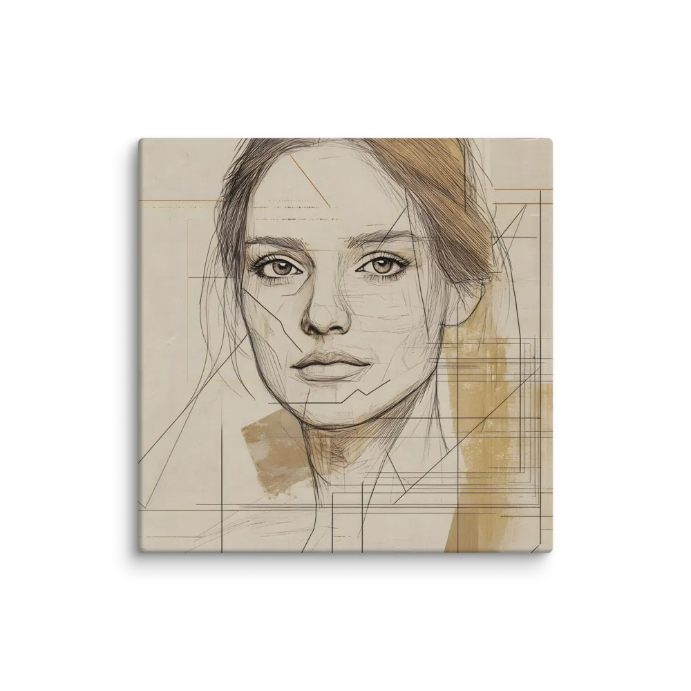 Geometric Elegance: A Modern Portrait | Canvas | 37″×37″