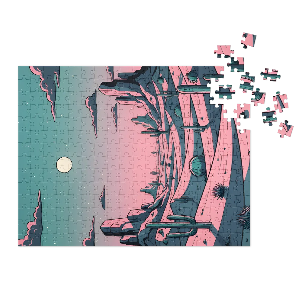 Moonlit Desert 
 Jigsaw Puzzle in Tin Box