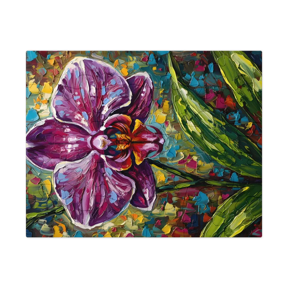 Impasto Orchid 
 Jigsaw Puzzle in Tin Box