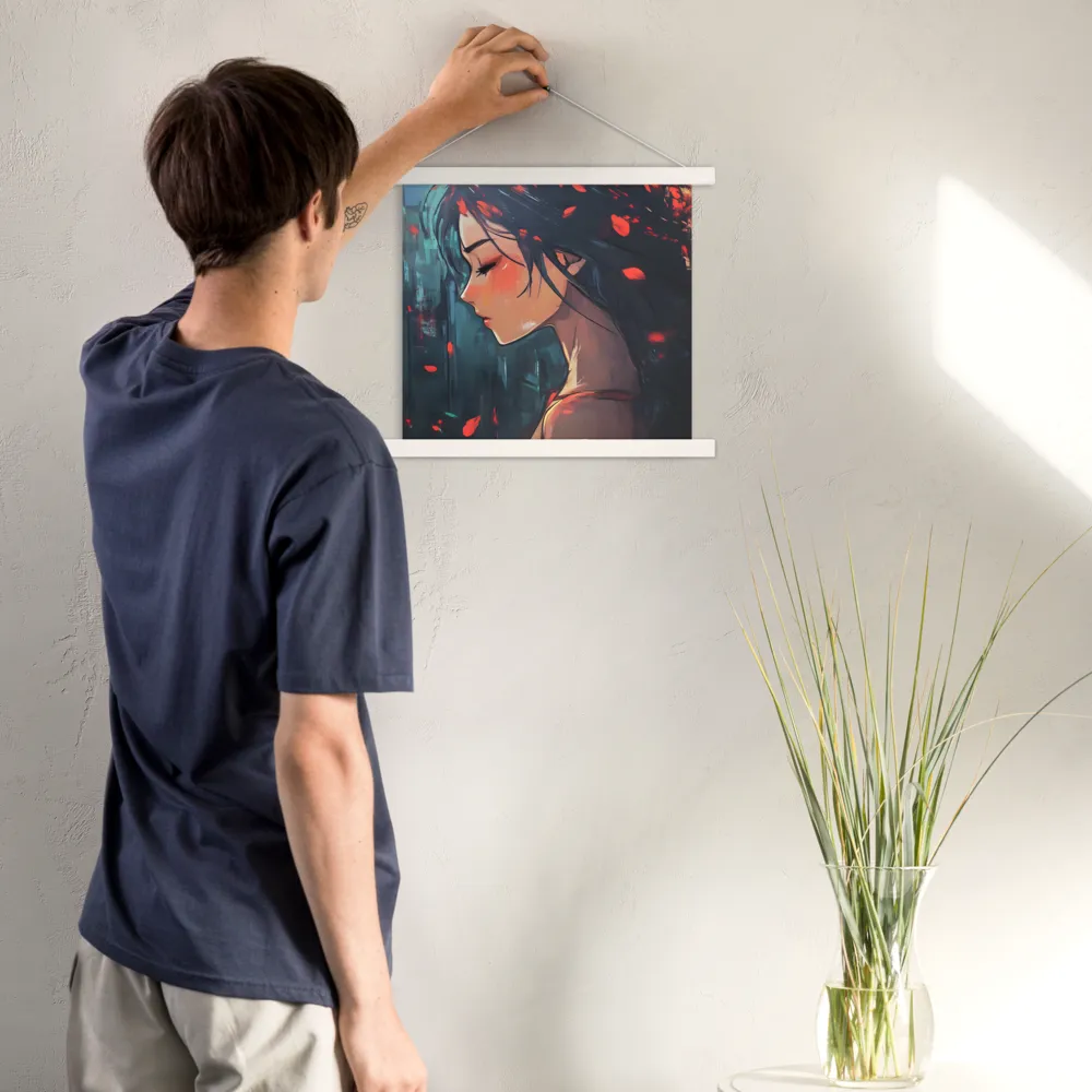 Whispers of Melancholy | Poster With White Wood Hanger | 14″×14″