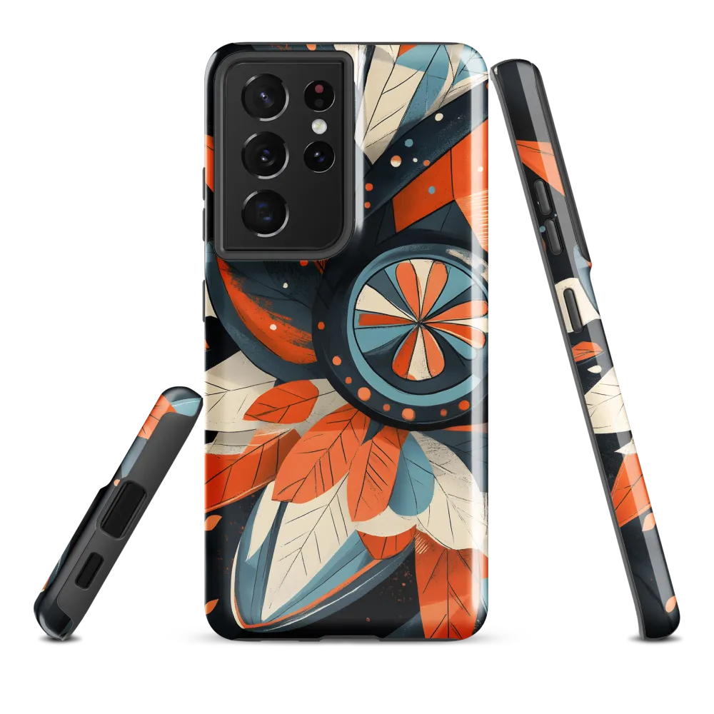 Floral Symphony in Orange and Teal