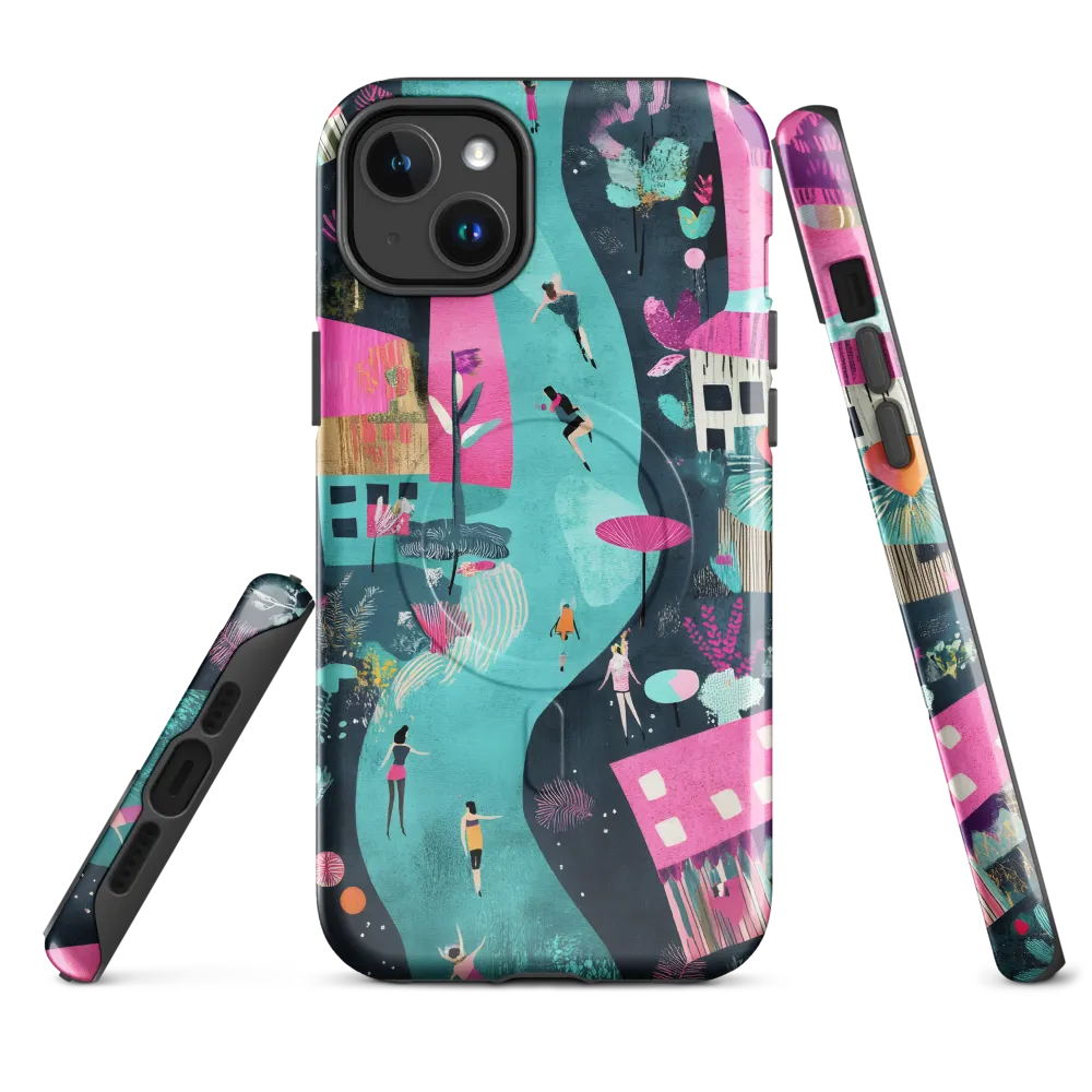 Whimsical Journey Through a Vibrant Landscape | Phone Case |  14 Plus | MagSafe® Tough Case | Glossy