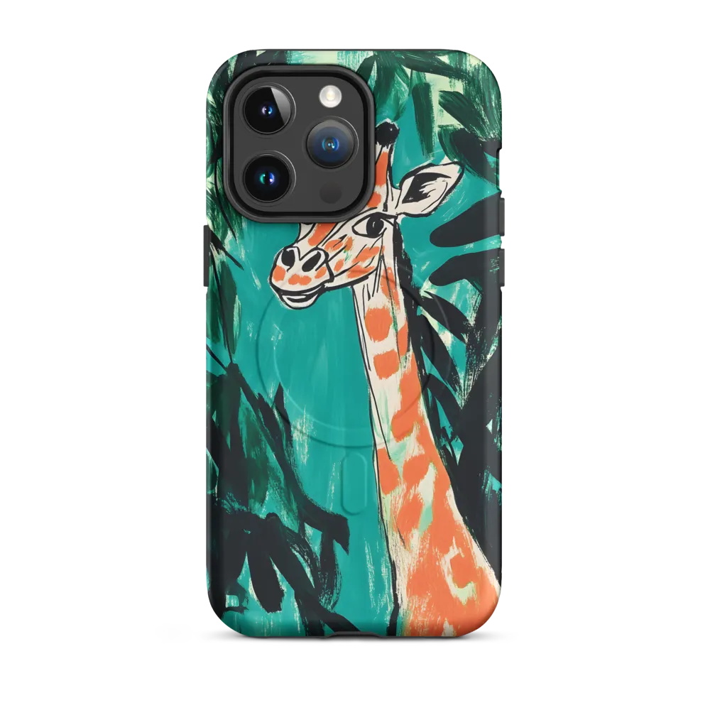 Curious Giraffe in Lush Greenery | Phone Case |  14 Pro Max | MagSafe® Tough Case | Matte