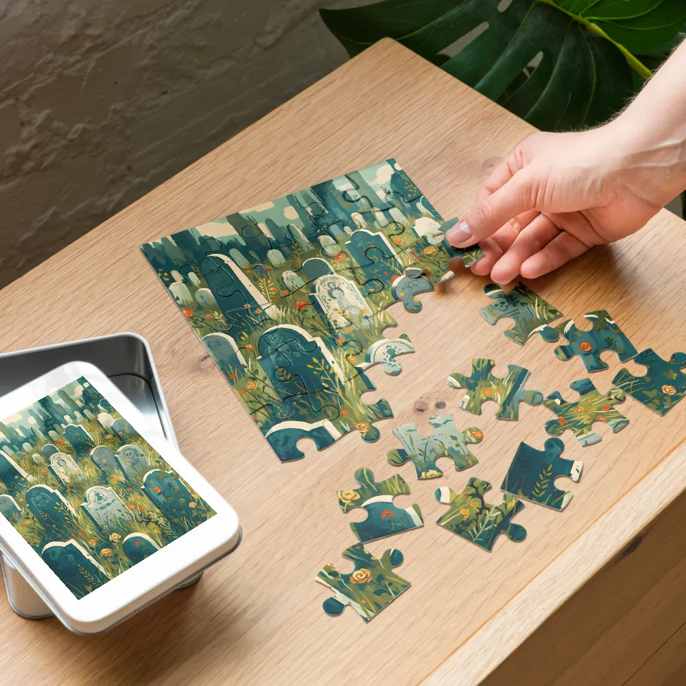 Blooming Graves 
 Jigsaw Puzzle in Tin Box