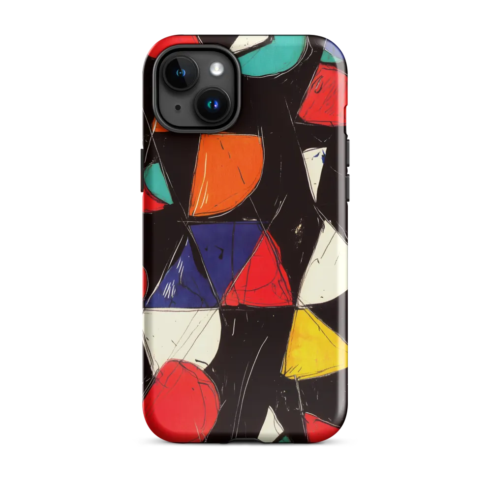 Vibrant Geometric Symphony | Phone Case |  15 Plus | Tough Case | Glossy