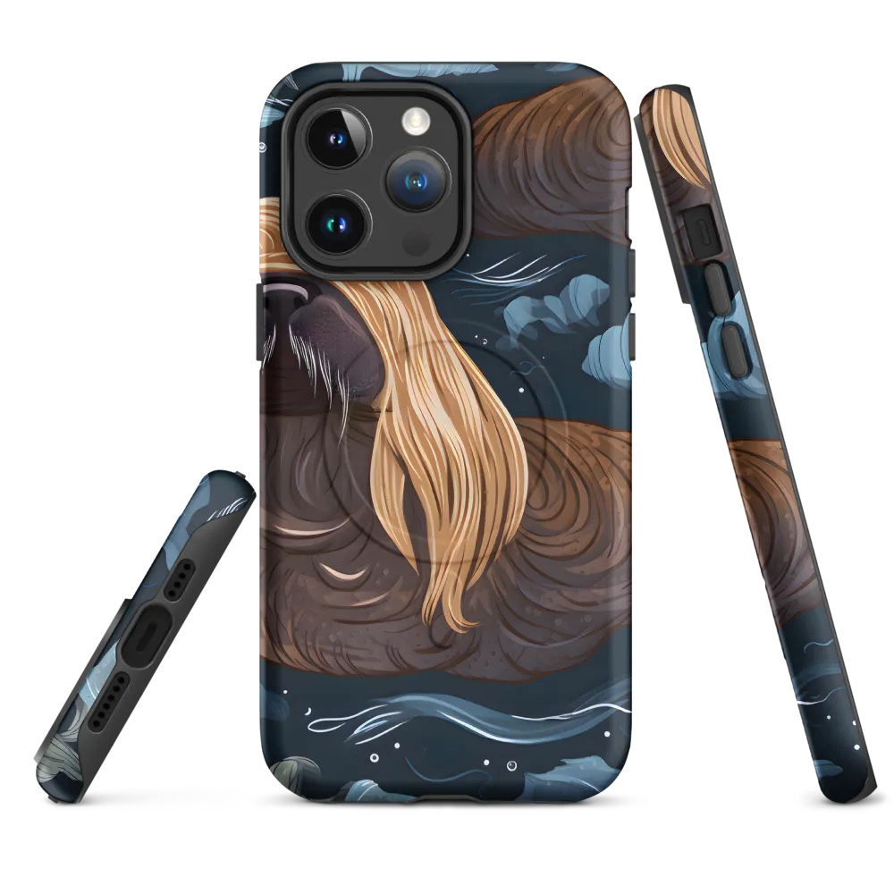 Whimsical Walruses in Deep Blue