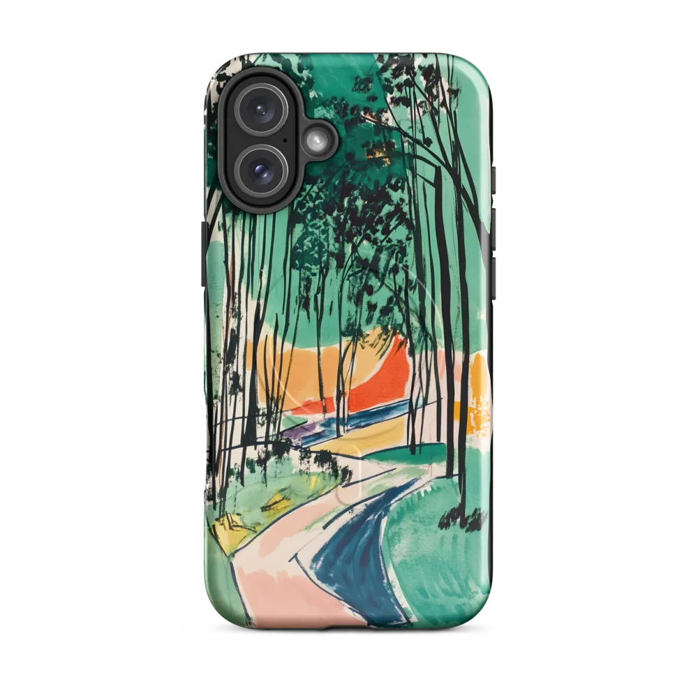 Winding Path Through the Forest | Phone Case |  16 Plus | MagSafe® Tough Case | Glossy