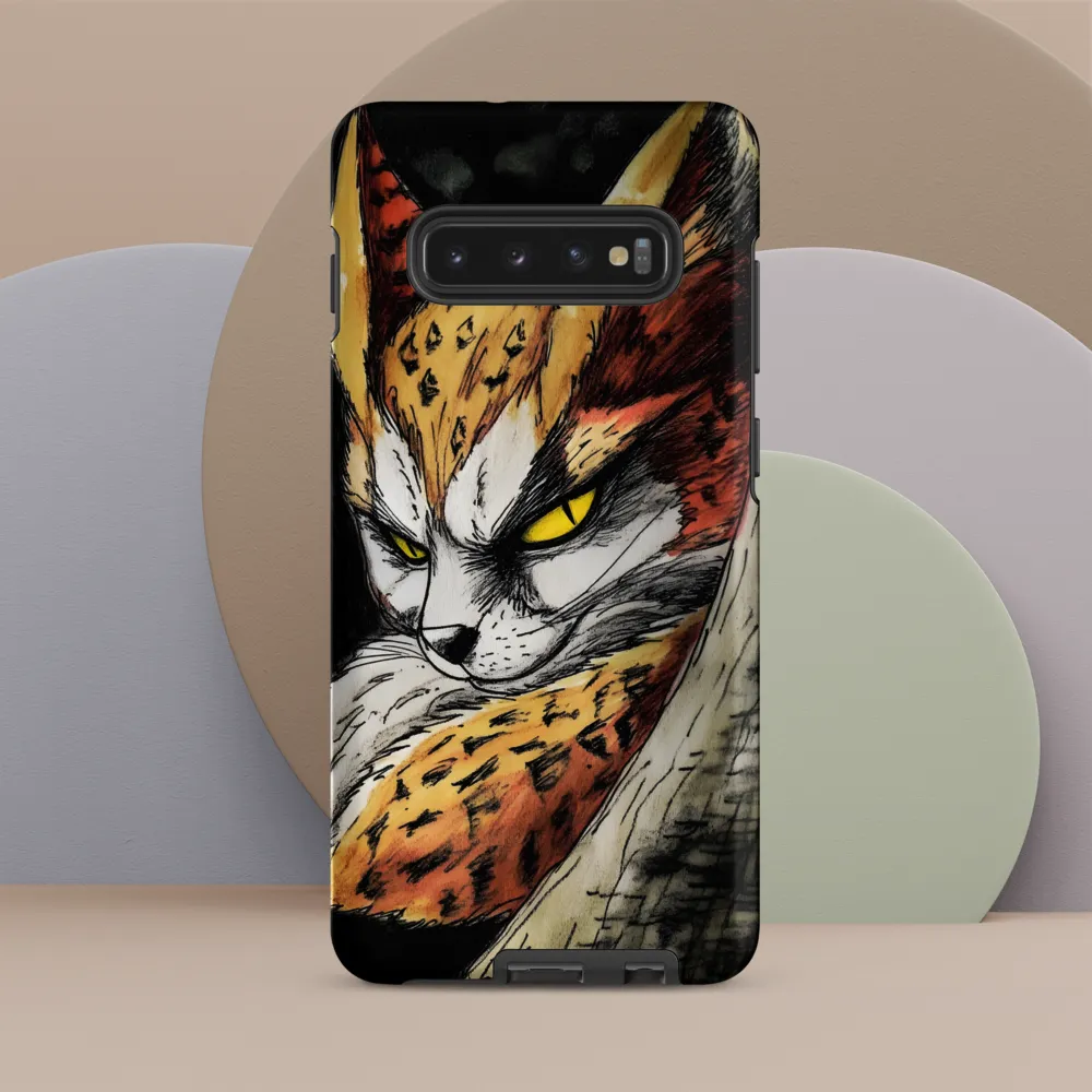 Fierce Gaze of the Wild Cat | Phone Case |  S10 Plus | Tough Case | Matte