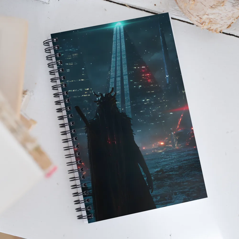 The Guardian of the Neon City | Spiral Notebook