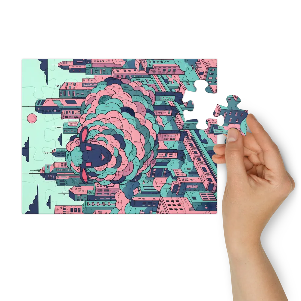 Metropolis Sheep 
 Jigsaw Puzzle in Tin Box