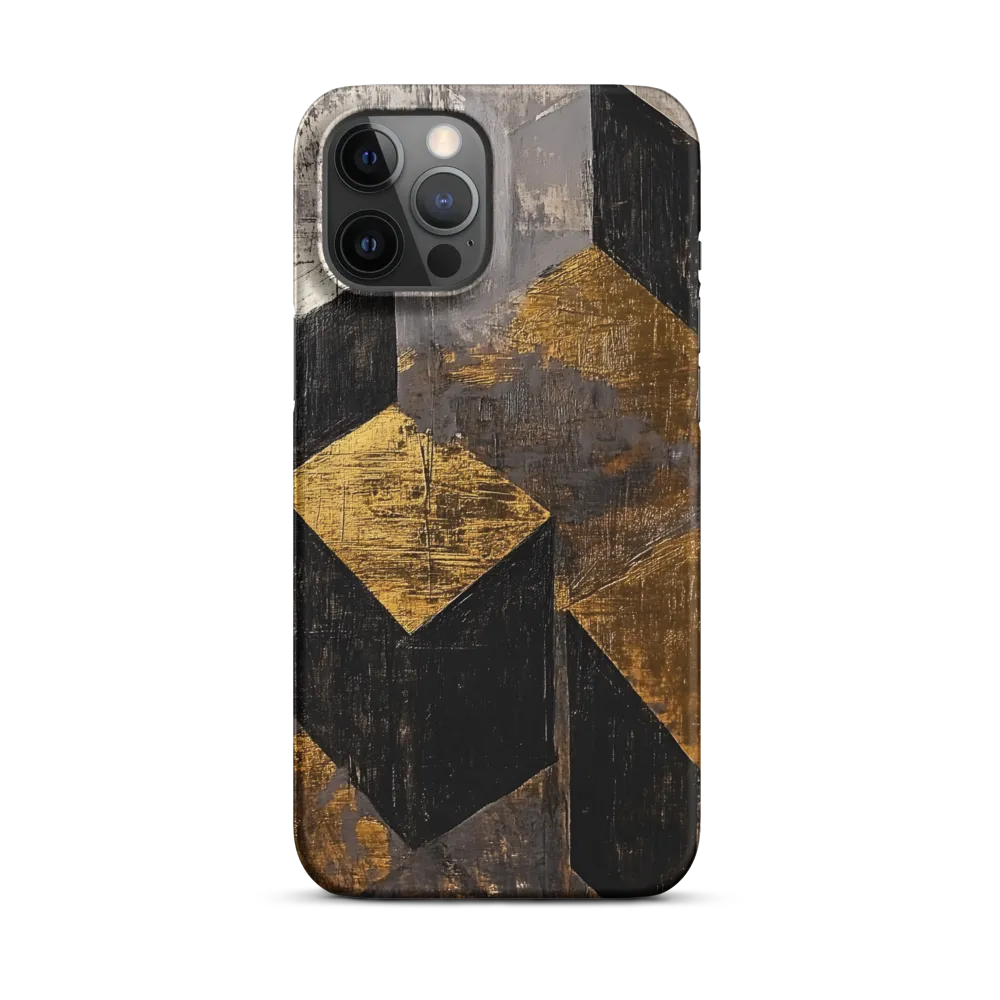 Geometric Harmony in Gold and Black | Phone Case |  12 Pro Max | Snap Case | Matte