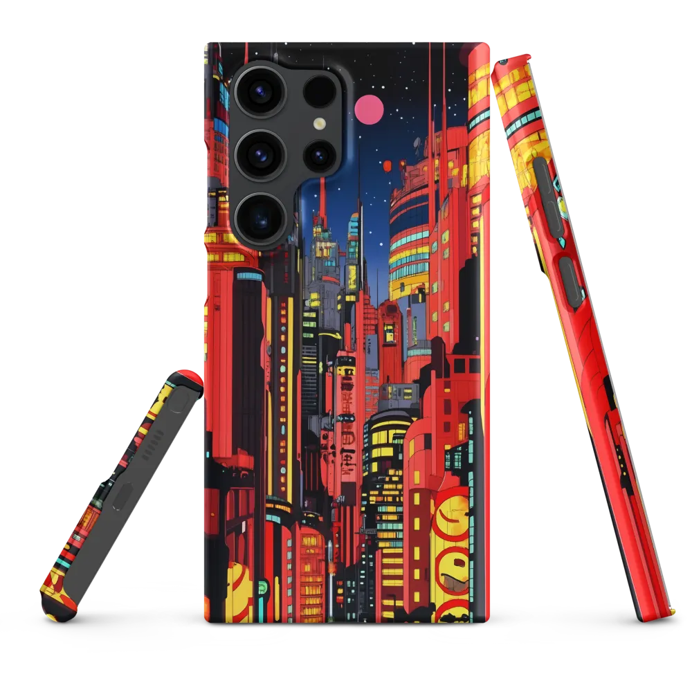 Neon Dreams: A Cyberpunk Cityscape | Phone Case |  S23 Ultra | Snap Case | Matte