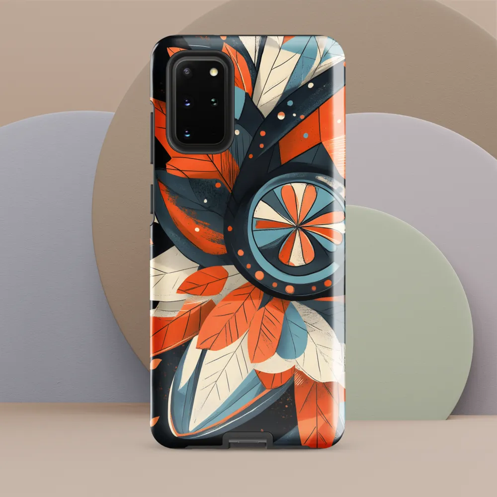 Floral Symphony in Orange and Teal