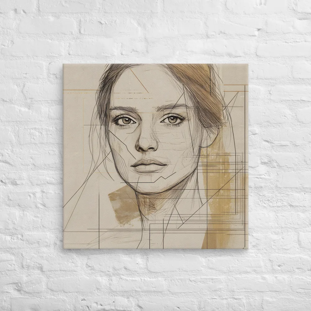 Geometric Elegance: A Modern Portrait | Canvas | 28″×28″