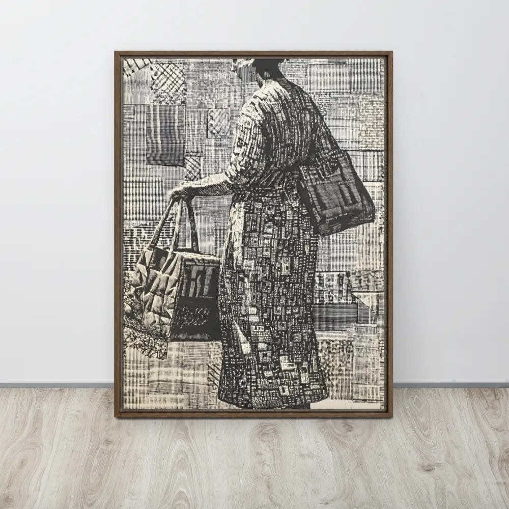 Urban Reflections: A Shopping Narrative | Canvas with Brown Frame | 24″×32″