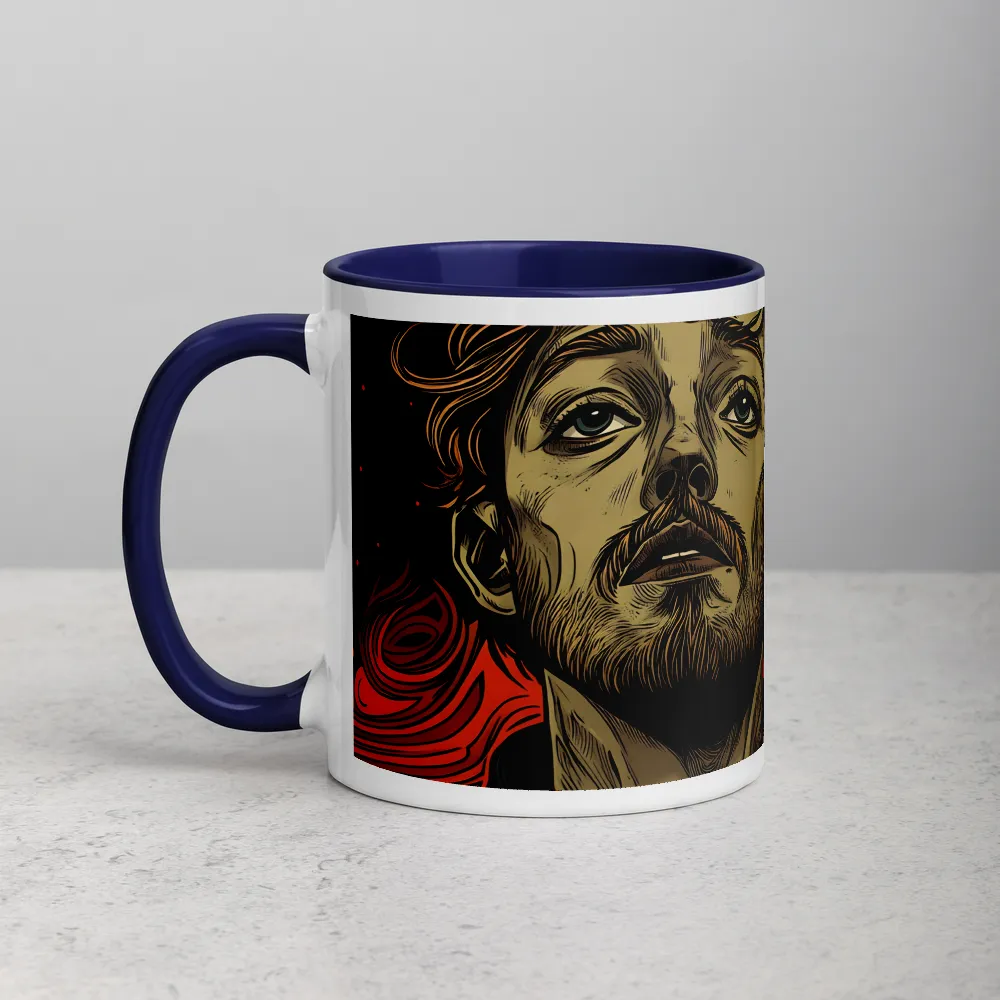 Portrait of a Man in Black and Orange | Mug