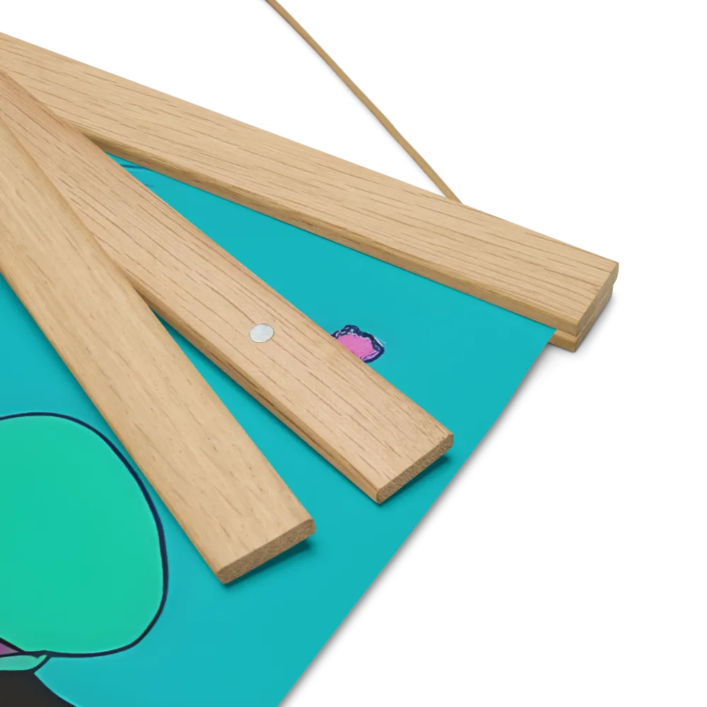 Whimsical Encounter | Poster With Oak Wood Hanger | 16″×16″