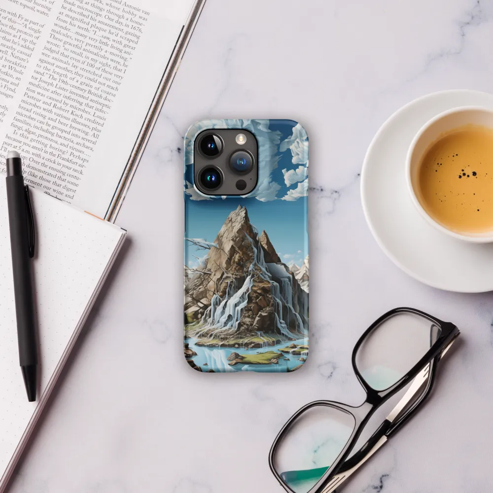 Majestic Cascade: A Mountain Masterpiece | Phone Case |  15 Pro | Snap Case | Matte