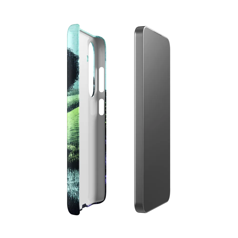 Winding Serenity: A Modern Landscape | Phone Case |  S24 | Snap Case | Matte