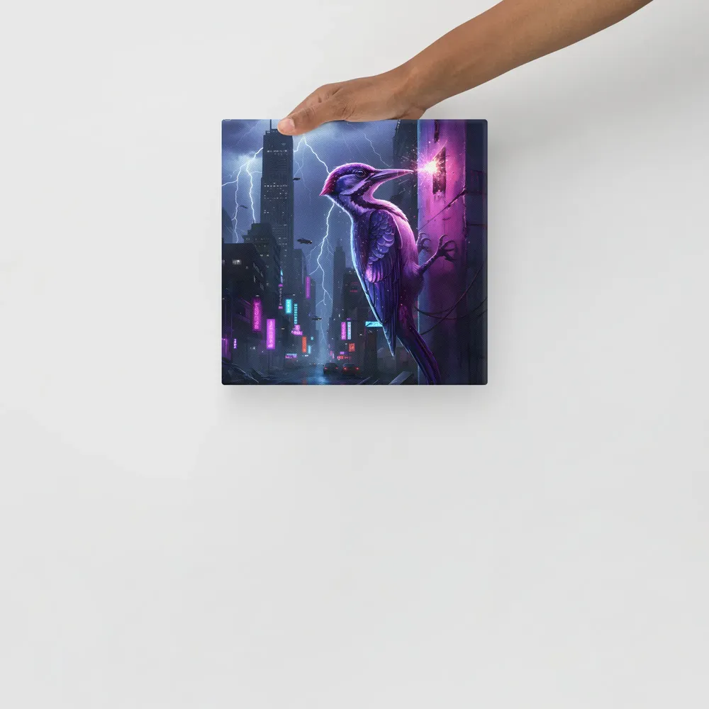 Neon Woodpecker 
 Canvas | 10″x 10″