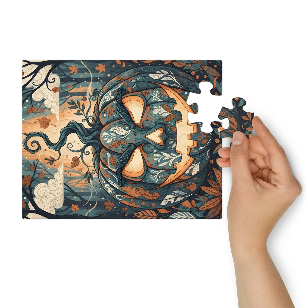 Ornate Jack-o'-Lantern 
 Jigsaw Puzzle in Tin Box