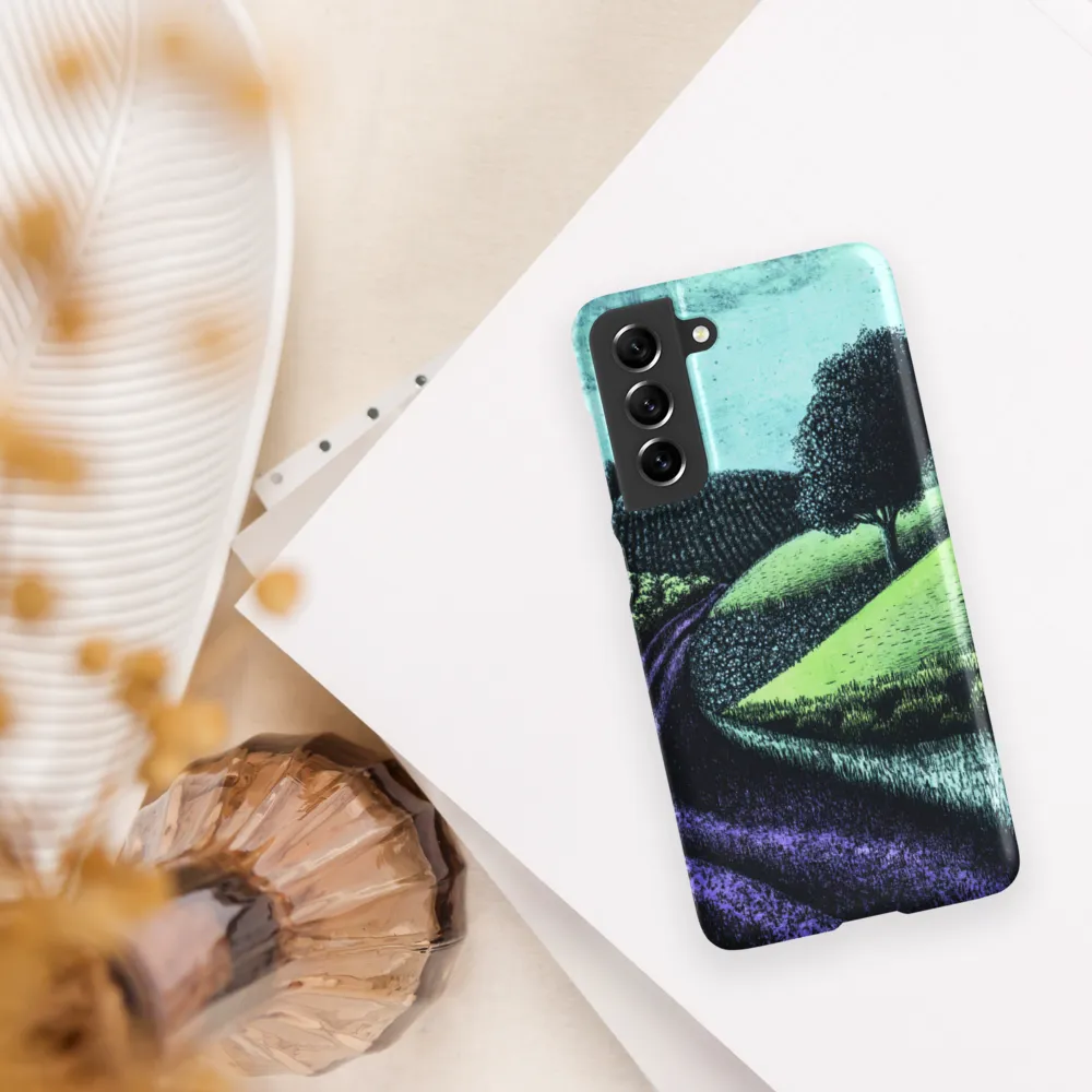 Winding Serenity: A Modern Landscape | Phone Case |  S21 FE | Snap Case | Matte