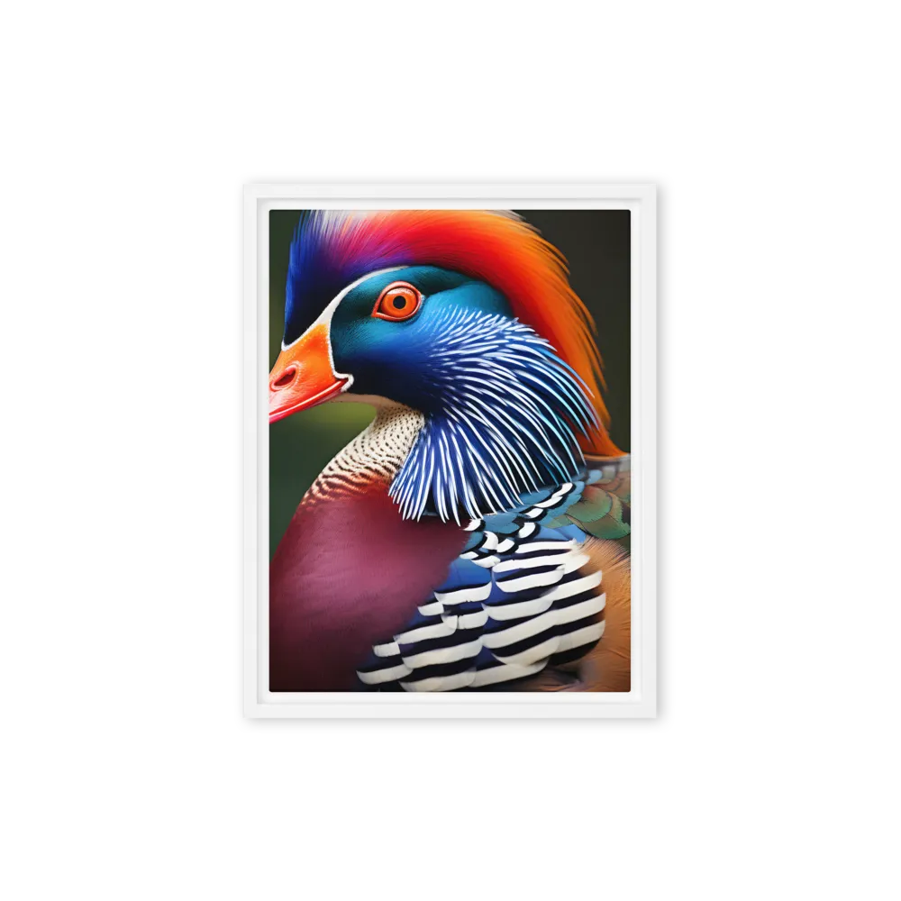 The Majestic Mandarin | Canvas with White Frame | 9″×12″