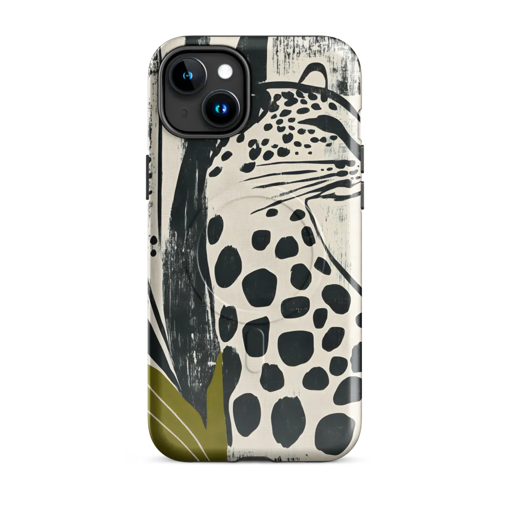 Leopard in Silhouette: A Modern Appeal | Phone Case |  15 Plus | MagSafe® Tough Case | Glossy