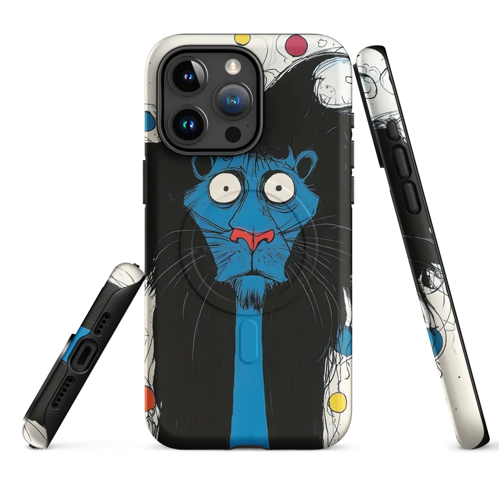 Whimsical Blue Lion