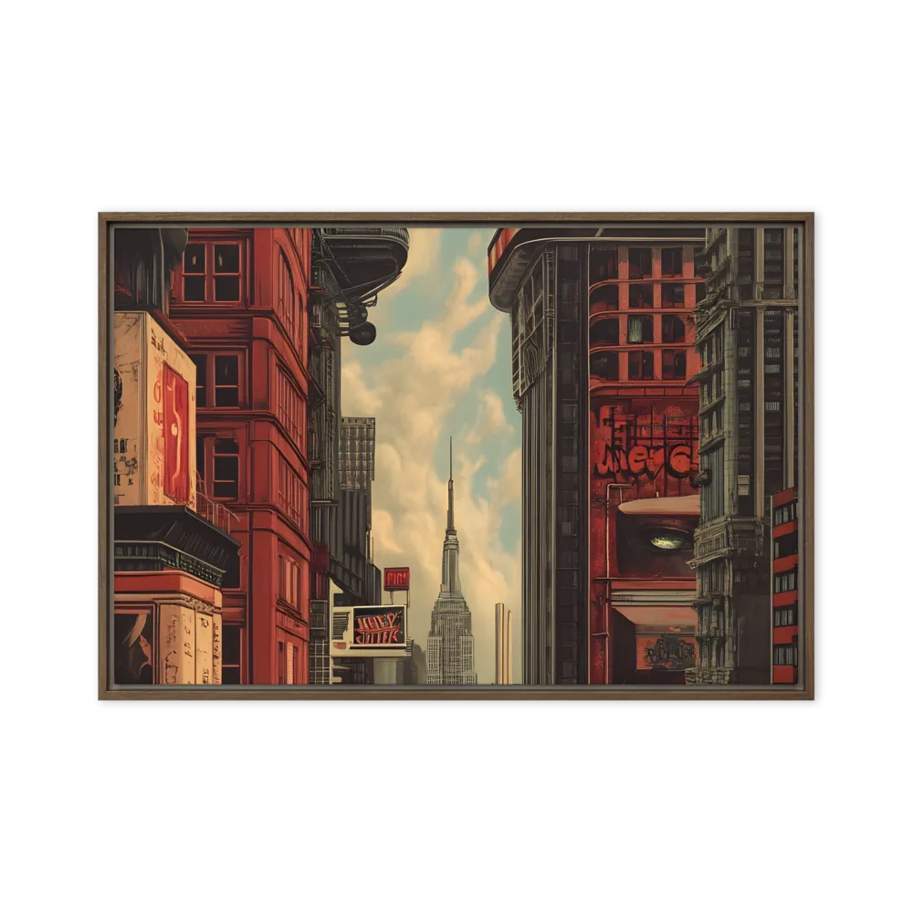 A Glimpse of Tomorrow: Urban Ambition | Canvas with Brown Frame | 20″×30″