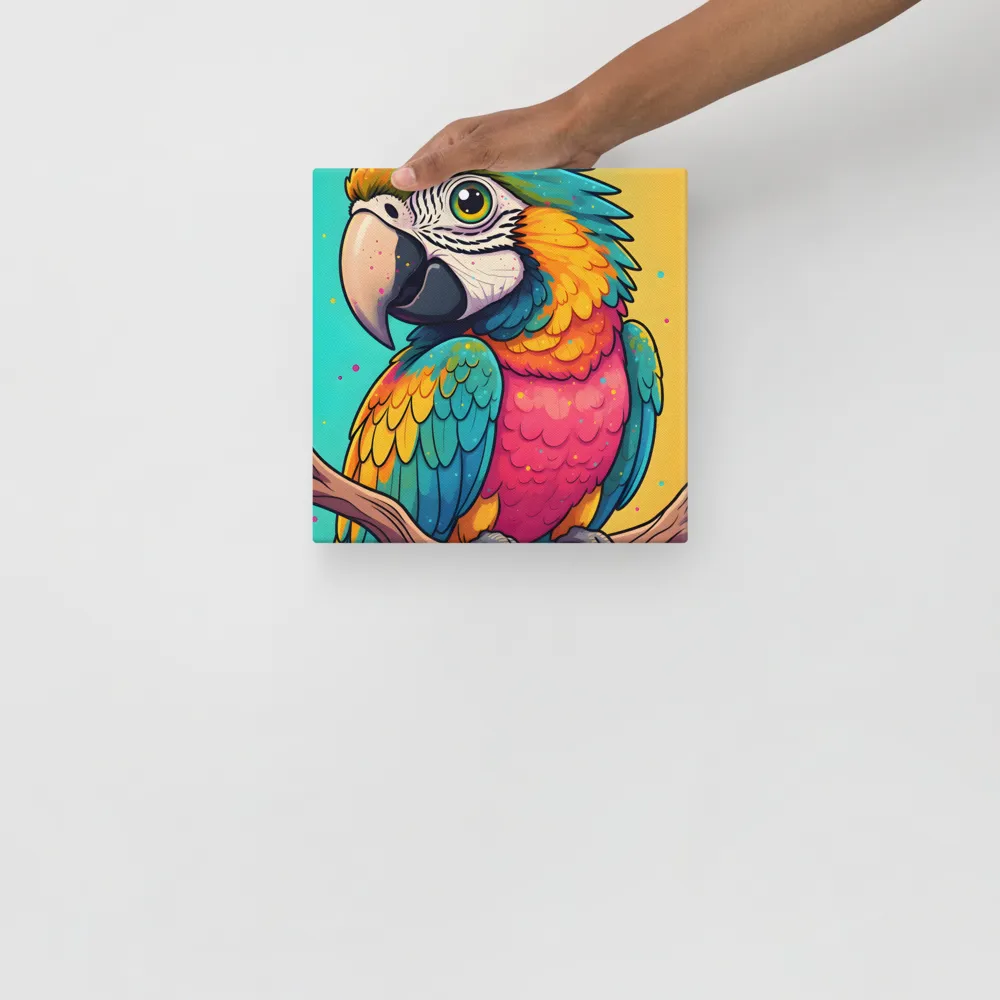 Colorful Macaw 
 Canvas | 10″x 10″