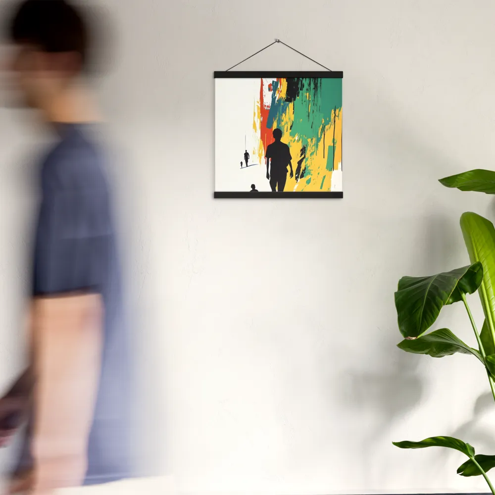 Journey of Silhouettes | Poster With Black Wood Hanger | 16″×16″