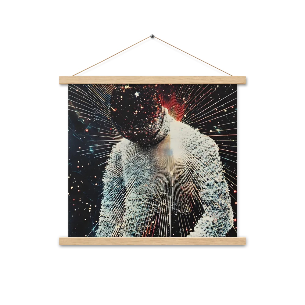 Ethereal Astronaut: A Journey Through the Cosmos | Poster With Oak Wood Hanger | 18″×18″